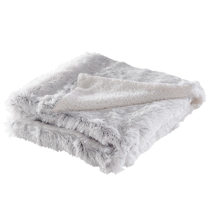 Ombre Fringe Sherpa Throw