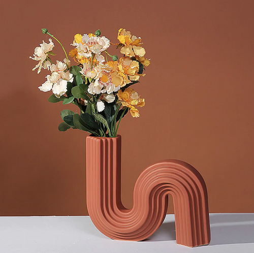 Terracotta Squiggle Vase